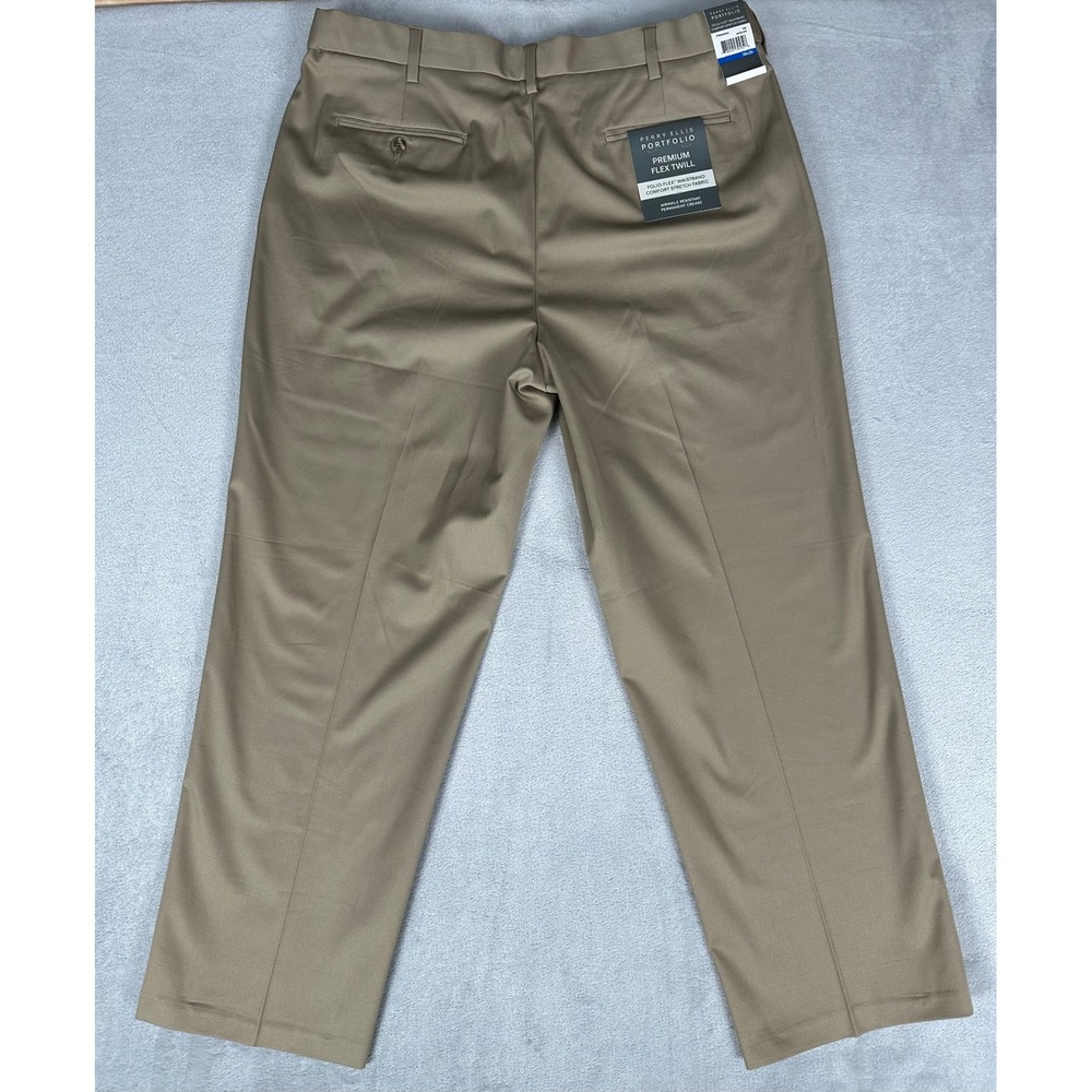 Perry Ellis Slacks Mens 38x30 Antelope Portfolio Premium Flex Twill Relaxed NWT - Picture 8 of 16